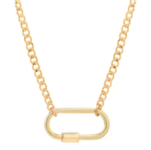 Curb Chain Carabiner Necklace