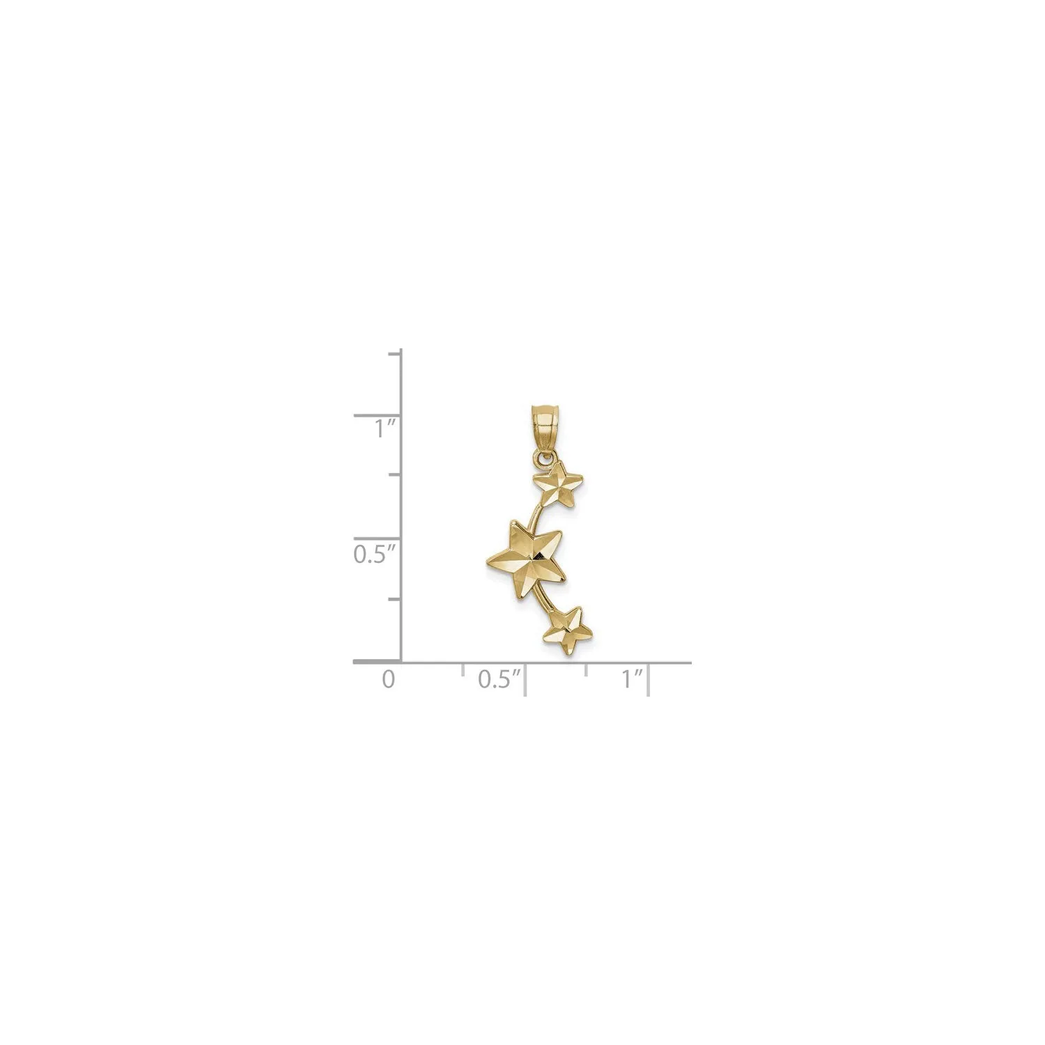 Curvy Stars Trail Pendant (14K)