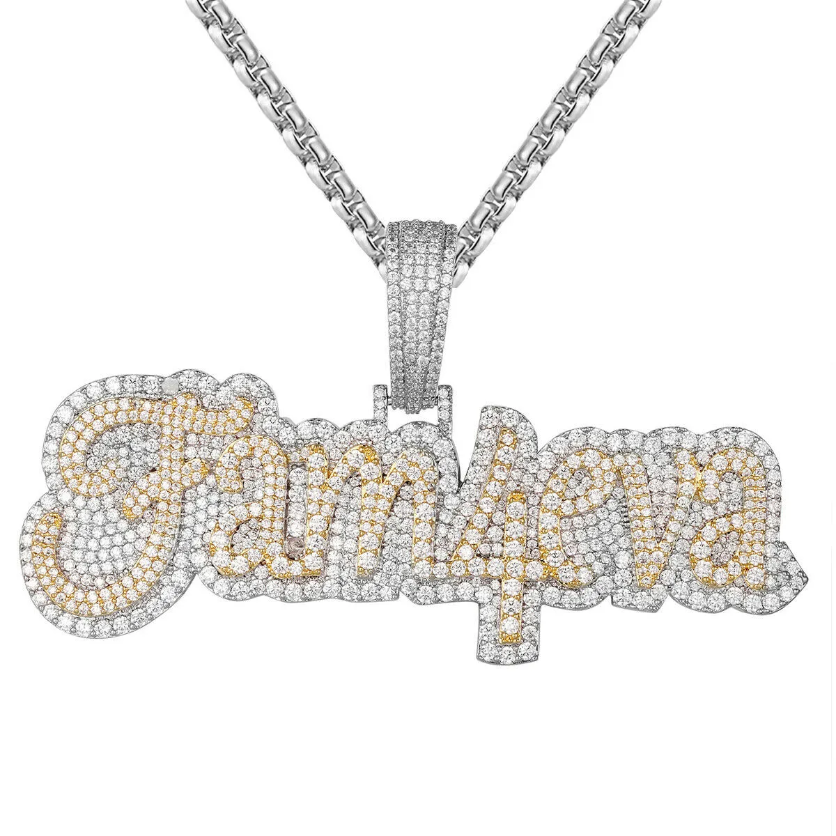 Custom Family For Ever Simulated Diamond  Pendant With Chain