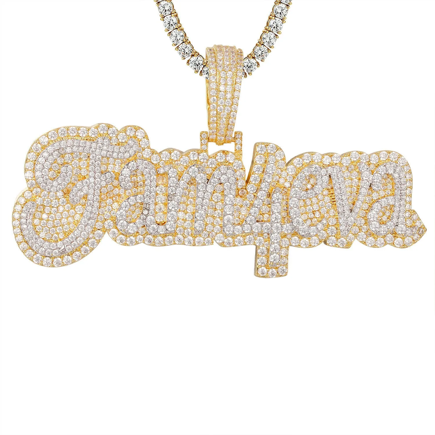 Custom Family For Ever Simulated Diamond  Pendant With Chain