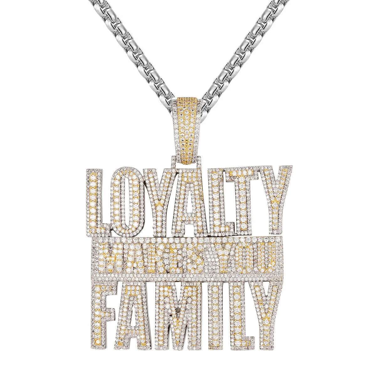 Custom Loyalty Makes You Family Simulated Diamond  Pendant With Chain