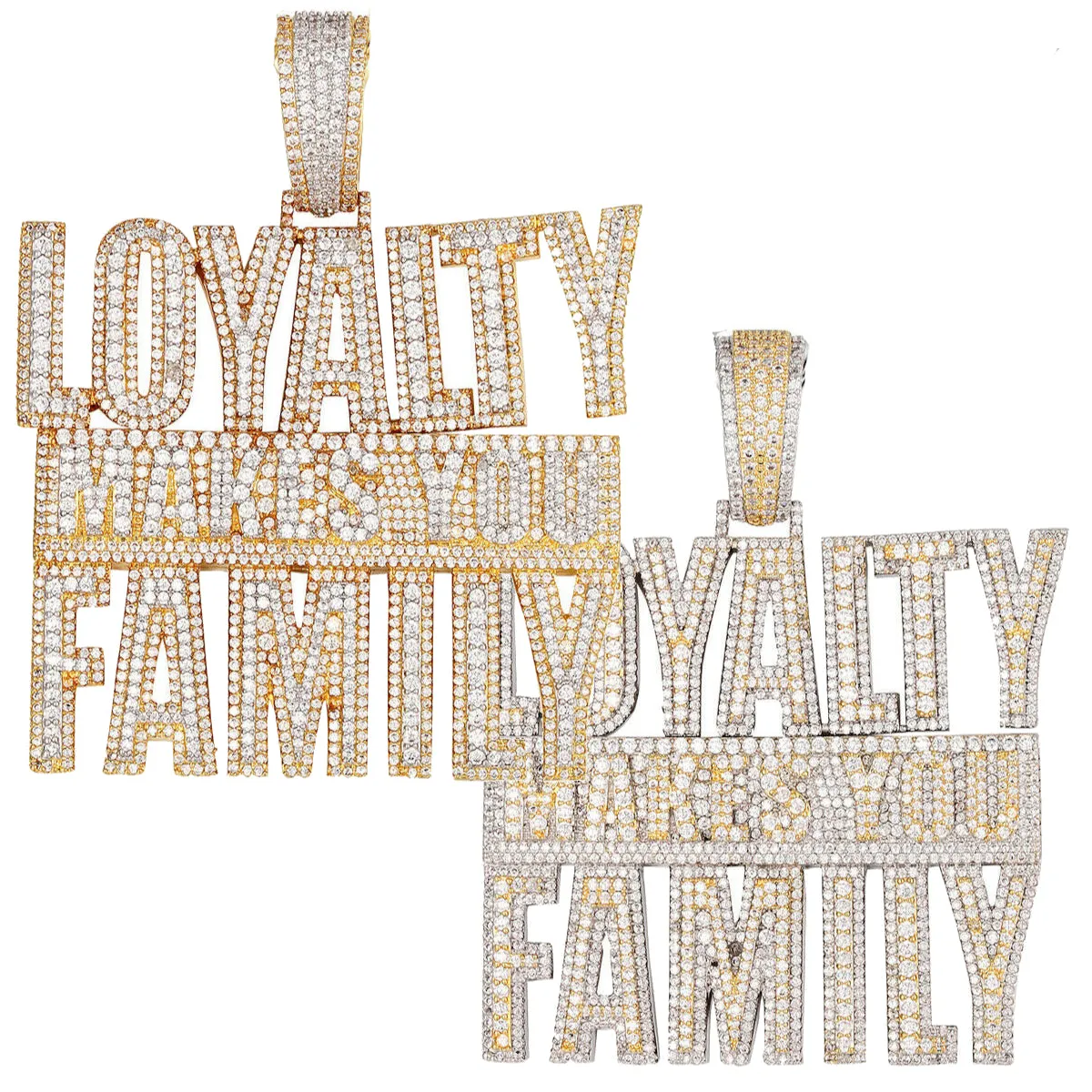 Custom Loyalty Makes You Family Simulated Diamond  Pendant With Chain
