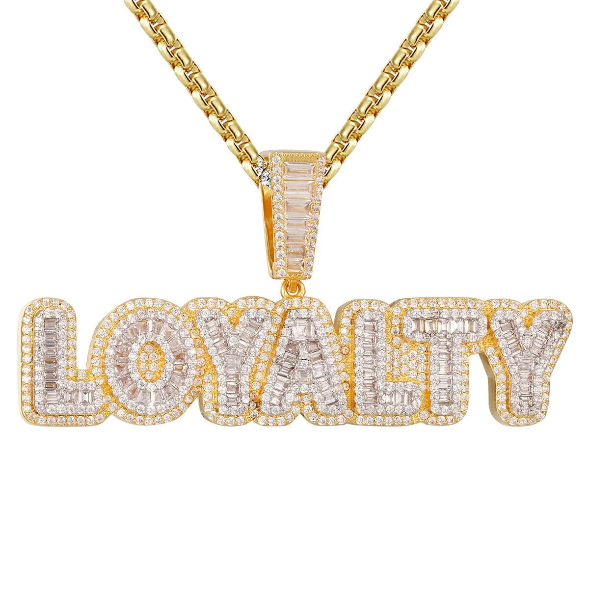 Custom  Loyalty Simulated Diamond  Pendant With Chain