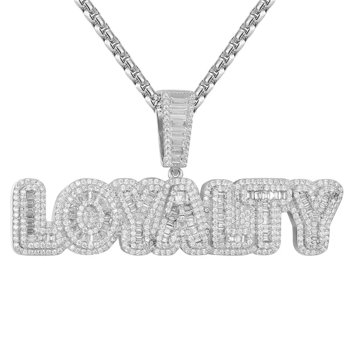 Custom  Loyalty Simulated Diamond  Pendant With Chain