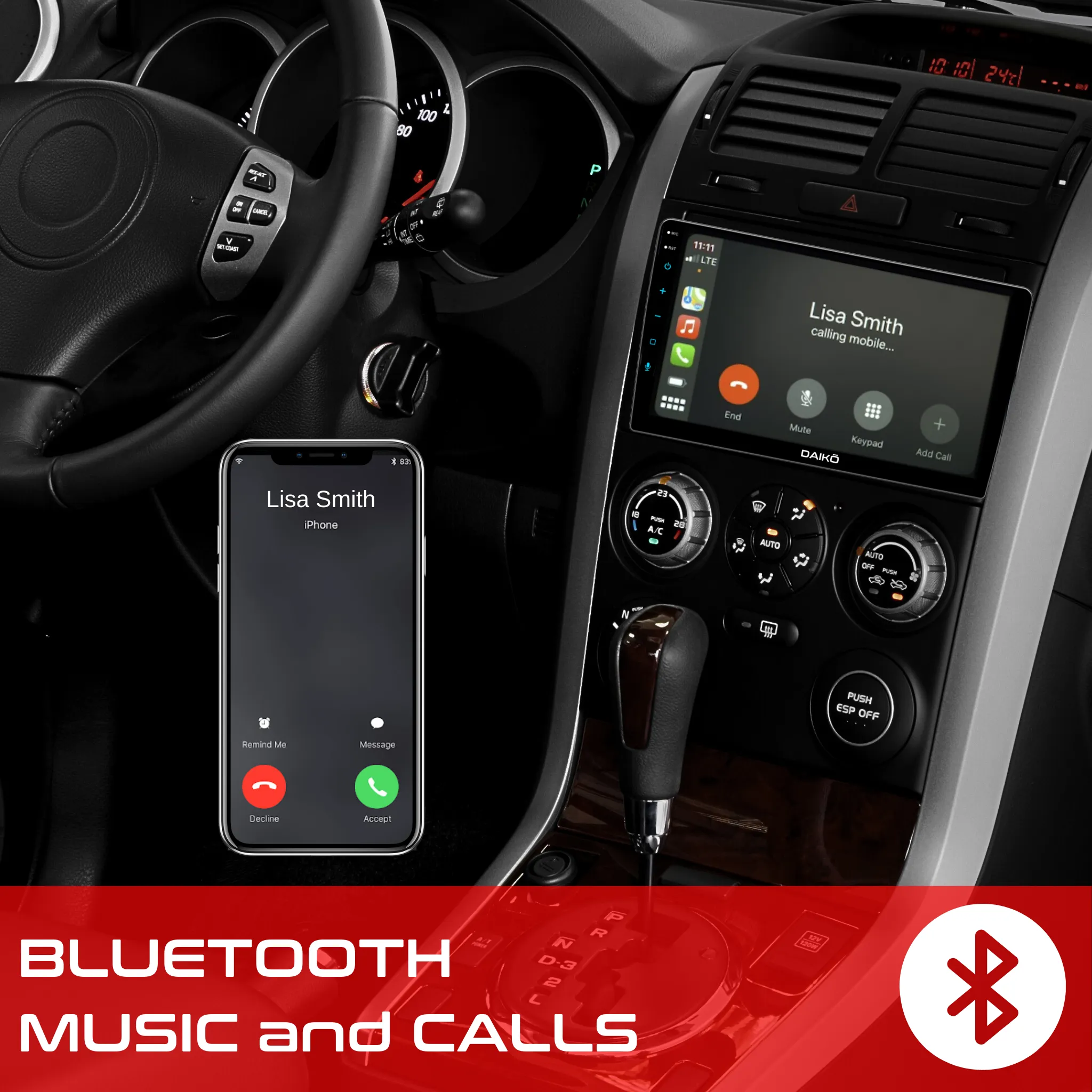 Daiko PRO Multimedia Unit Wireless Carplay Android Auto For Nissan X-Trail 2021 