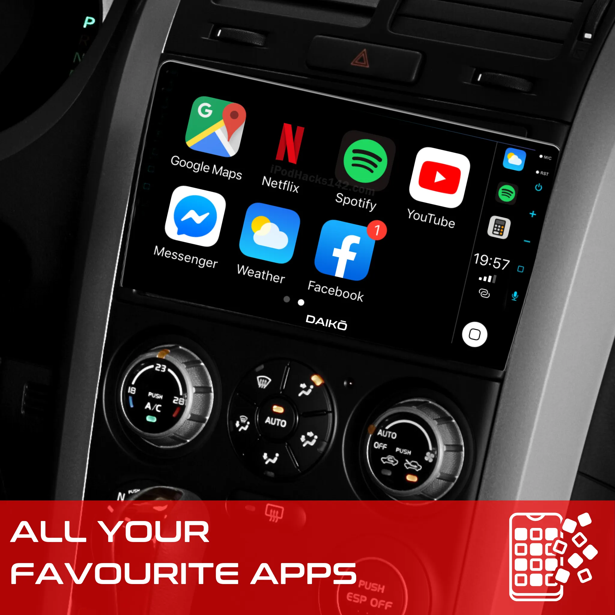 Daiko PRO Multimedia Unit Wireless Carplay Android Auto For Nissan X-Trail 2021 