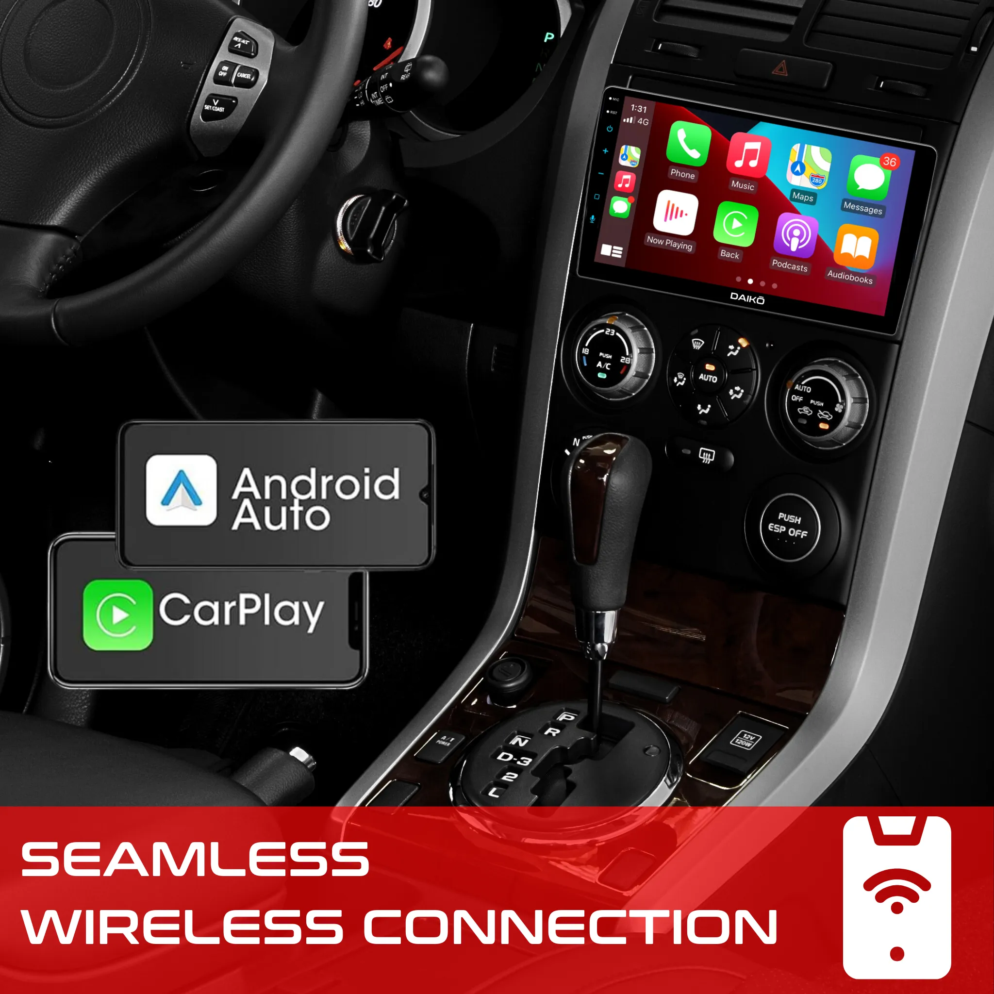 Daiko PRO Multimedia Unit Wireless Carplay Android Auto For Nissan X-Trail 2021 
