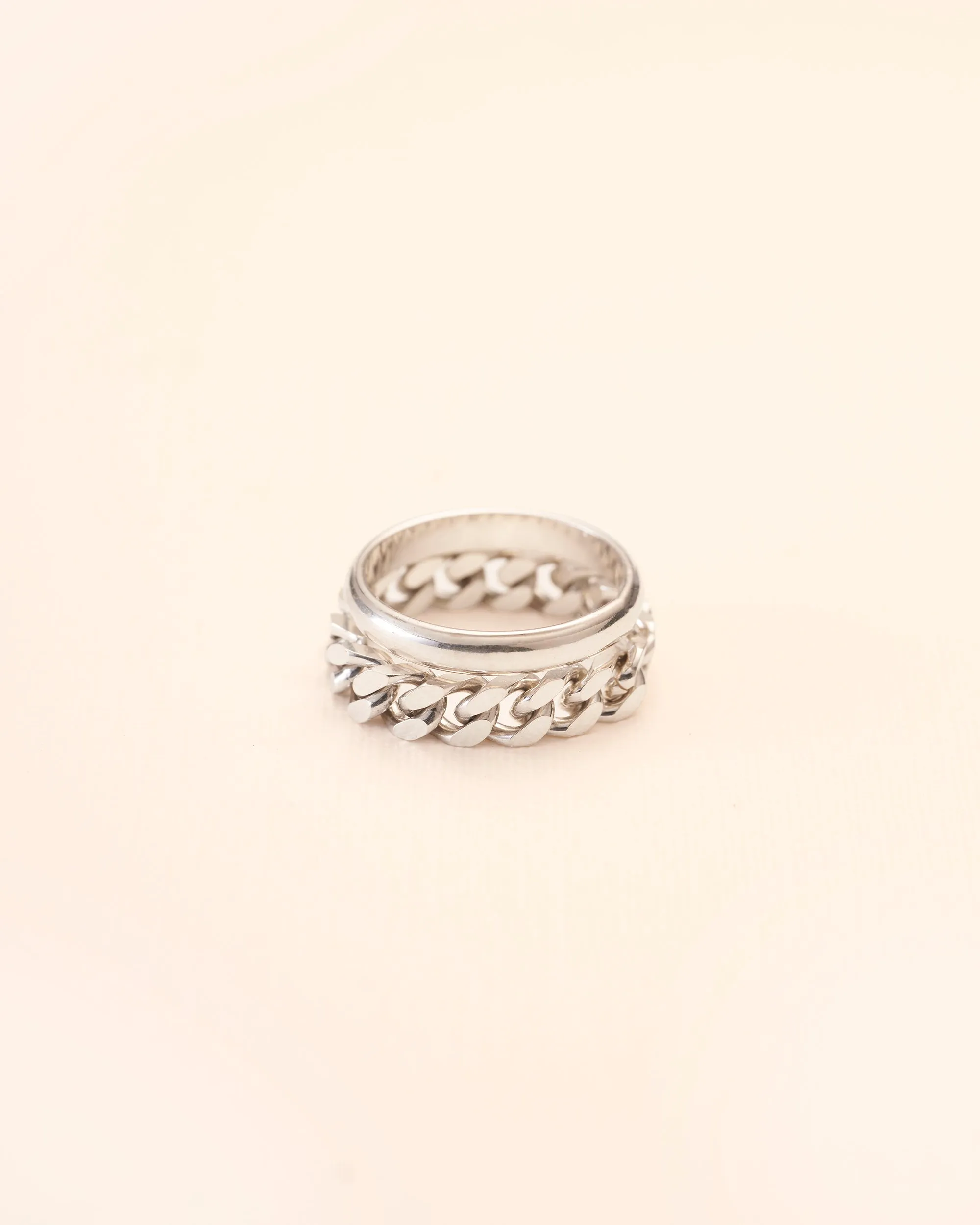 Day and night ring in silver