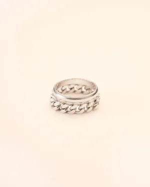 Day and night ring in silver