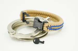 Deluxe CHP Paracord Fishtail Bracelet with Back Up Handcuff Key