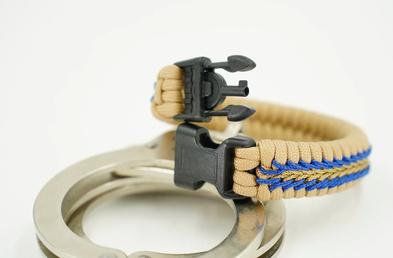 Deluxe CHP Paracord Fishtail Bracelet with Back Up Handcuff Key