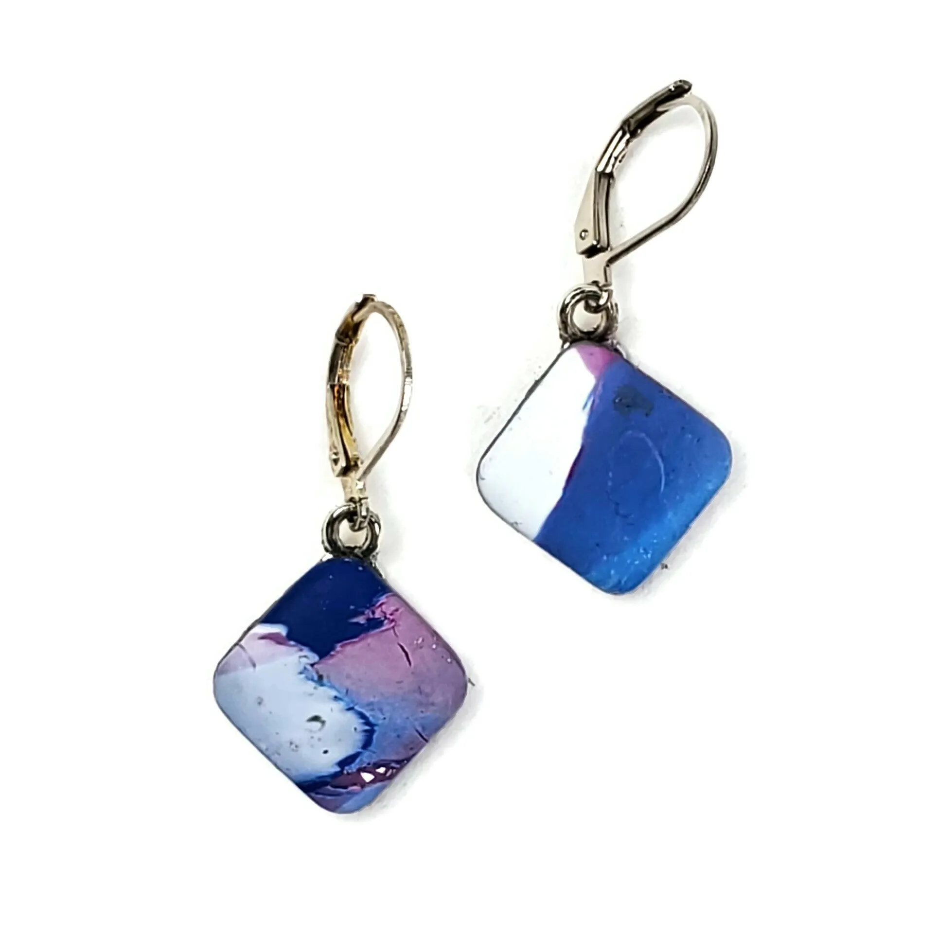 Diamond Dangle Earring - Blue