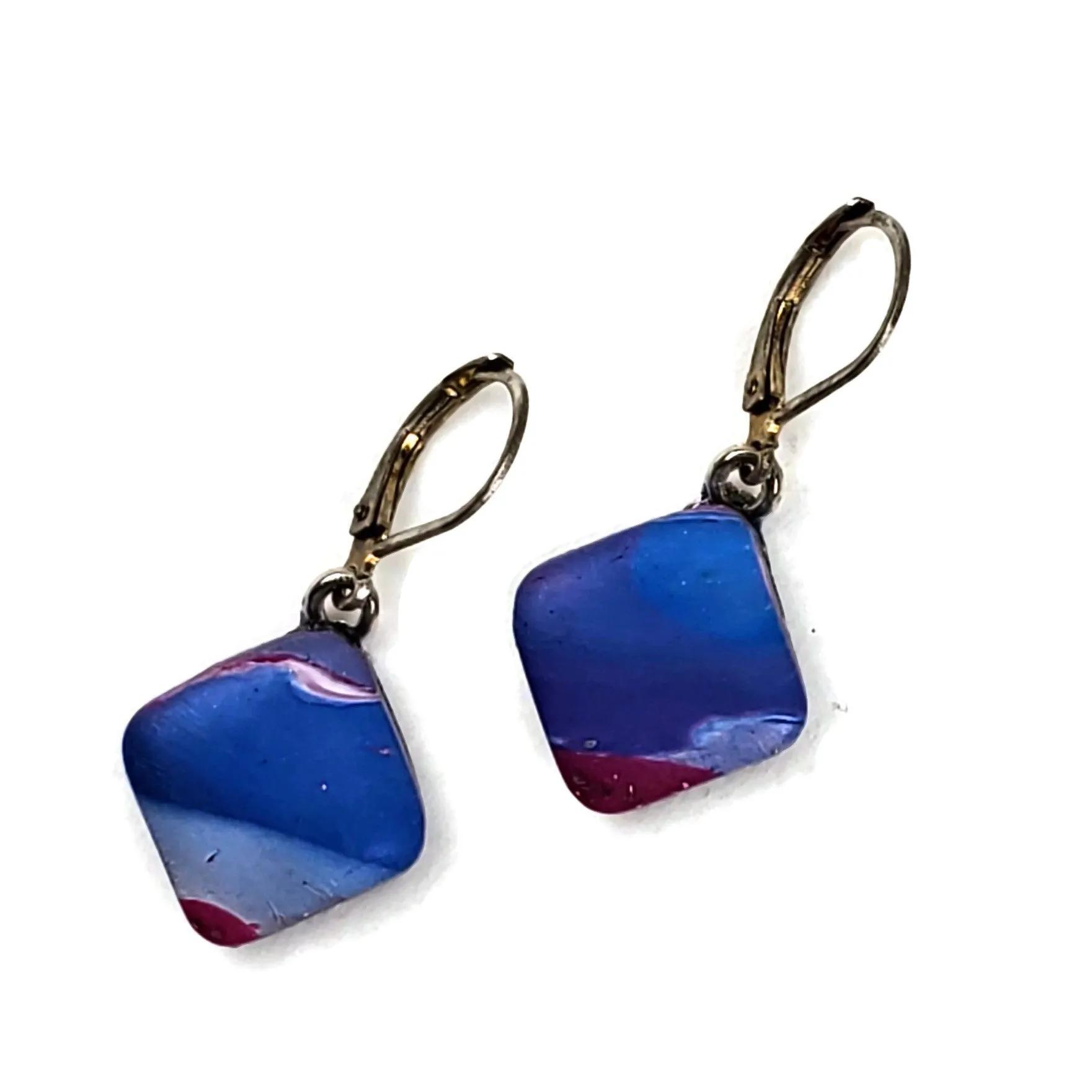 Diamond Dangle Earring - Blue