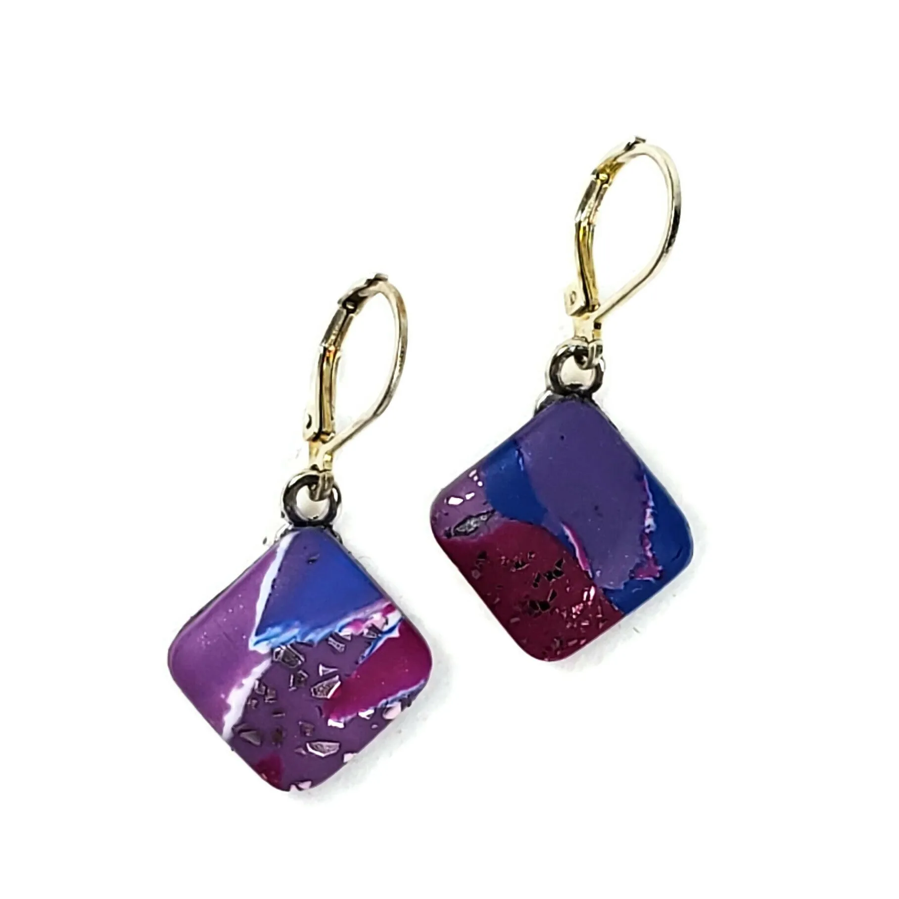 Diamond Dangle Earring - Blue