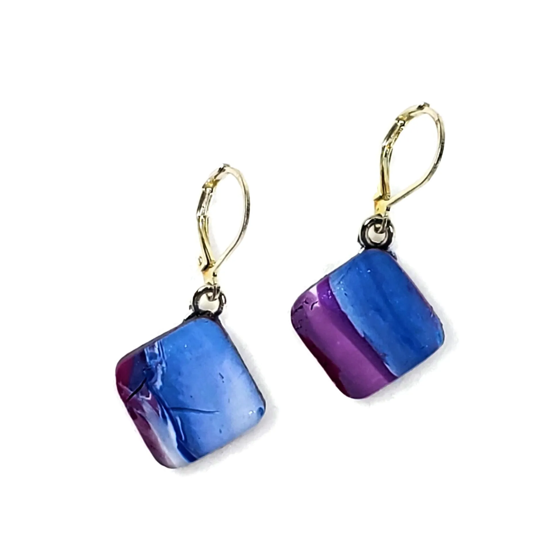 Diamond Dangle Earring - Blue