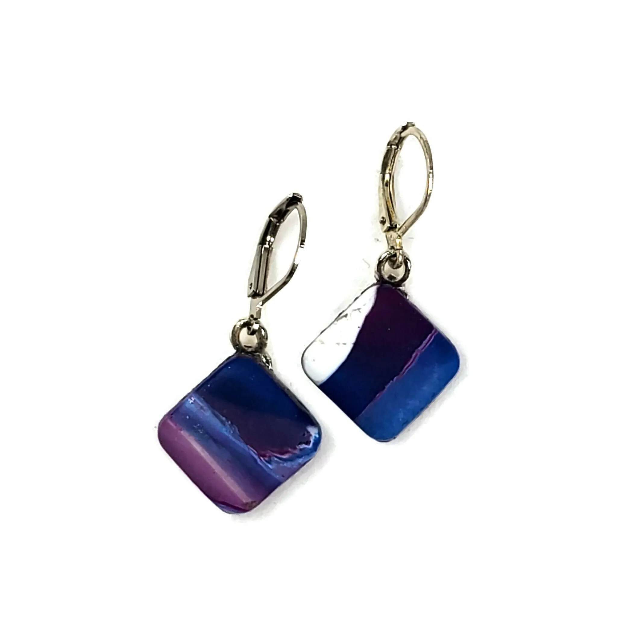 Diamond Dangle Earring - Blue