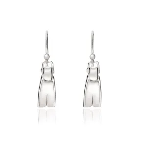 Dive Fin Earrings for Women Sterling Silver- Scuba Diving Gifts for Women, Scuba Diving Earrings, Dive Fin Charm Earrings, Gifts for Scuba Divers
