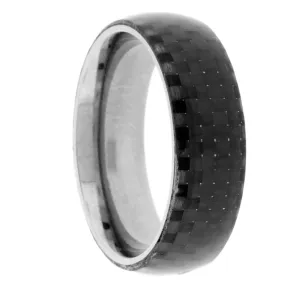 Domed Black Carbon Fiber & Titanium Base Ring
