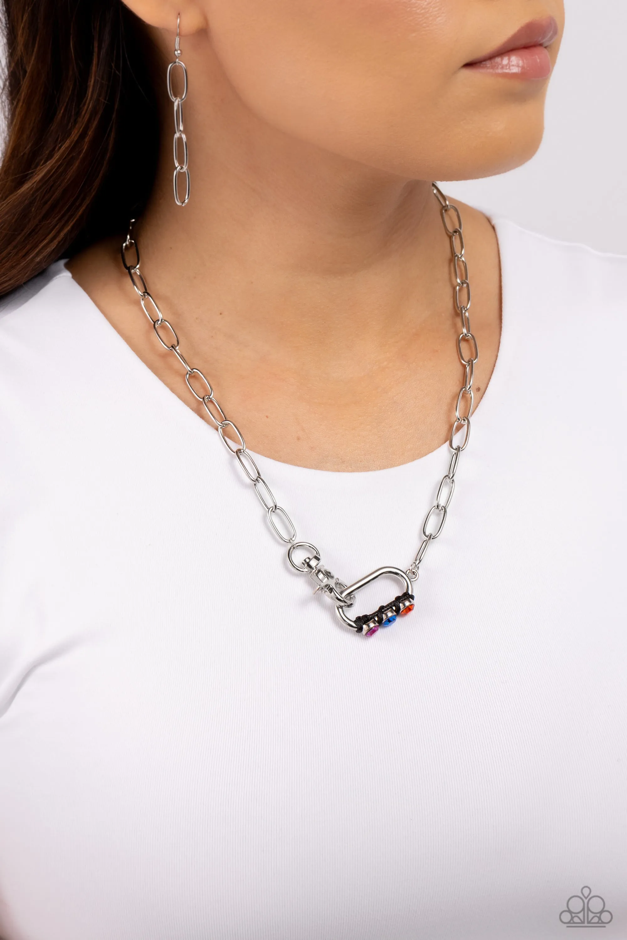 Don’t Want to Miss a STRING - Black Cording (Multicolored Gems) Necklace