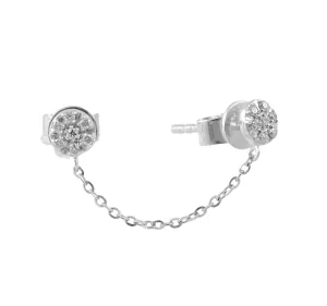 Double Hole Diamond Circle Earring