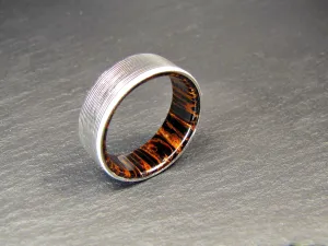 Duality (Black Palm) - Men's Titanium and Wood Wedding Ring