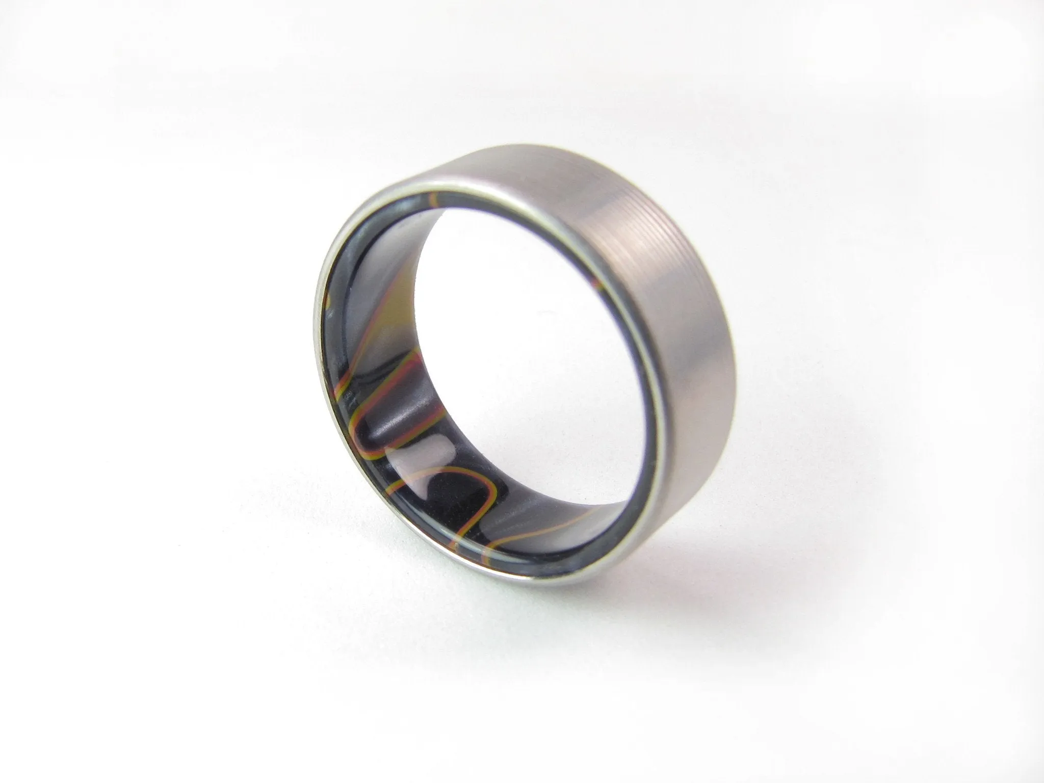 Duality (Magma Flow) Men's Titanium and Acrylic Wedding Band