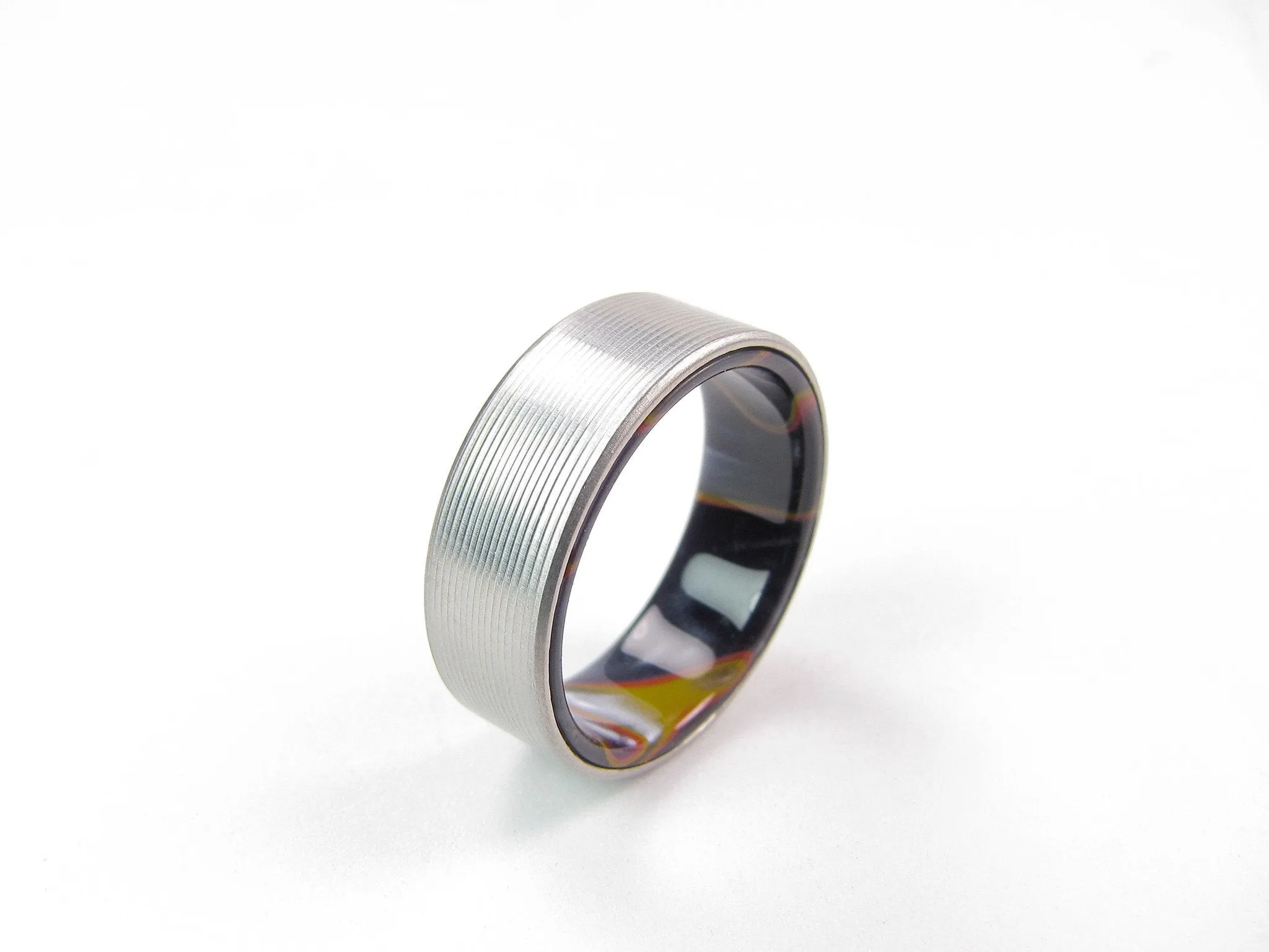 Duality (Magma Flow) Men's Titanium and Acrylic Wedding Band
