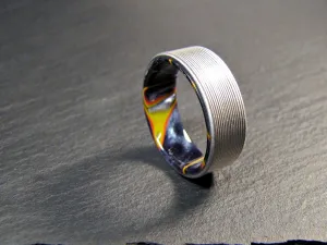 Duality (Magma Flow) Men's Titanium and Acrylic Wedding Band