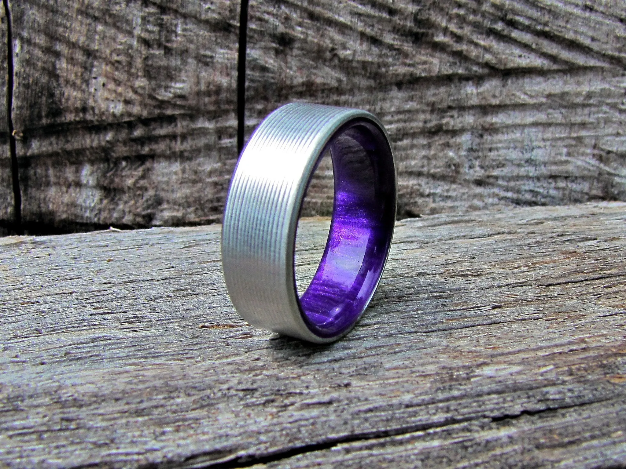 Duality (Royal Purple) - Men's Titanium and Resin Ring