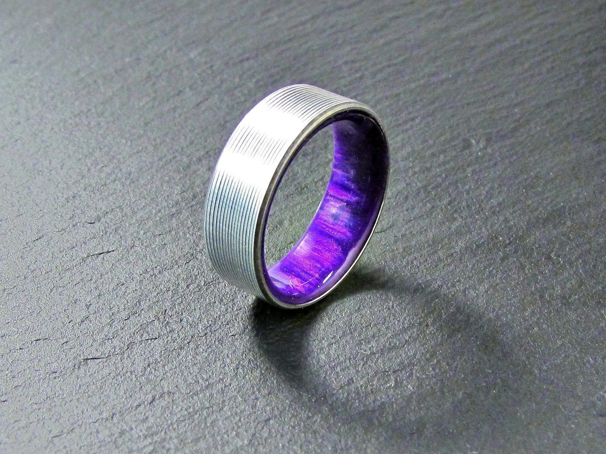 Duality (Royal Purple) - Men's Titanium and Resin Ring