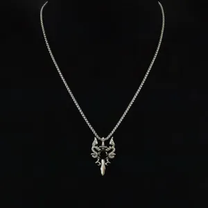 Eithan Dragon & Cross Sword Pendant with Link Chain
