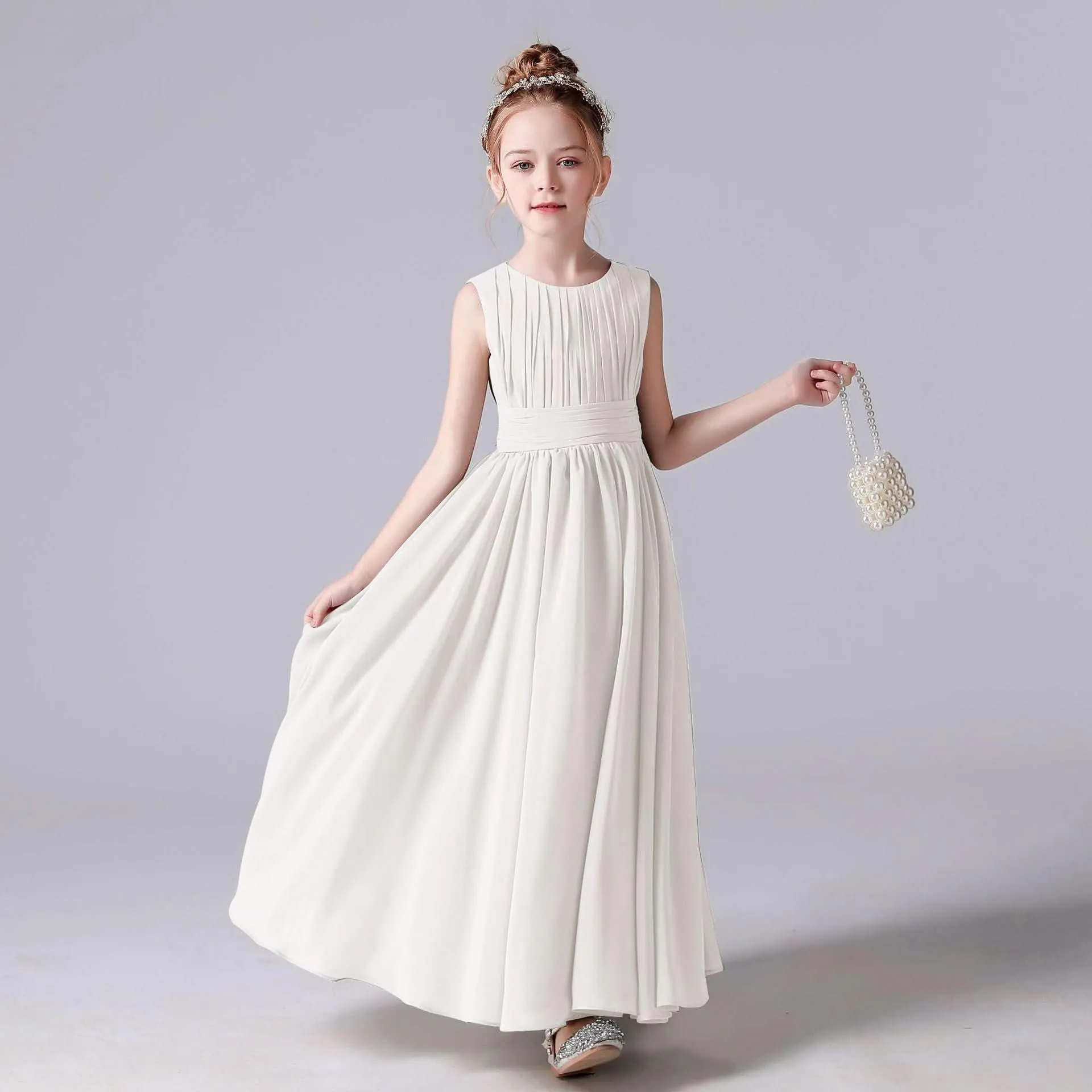 Elegant Childhood Dreamy Dress A Fairy-like Princess Dress Minimal Pleated Design Fresh and Elegant