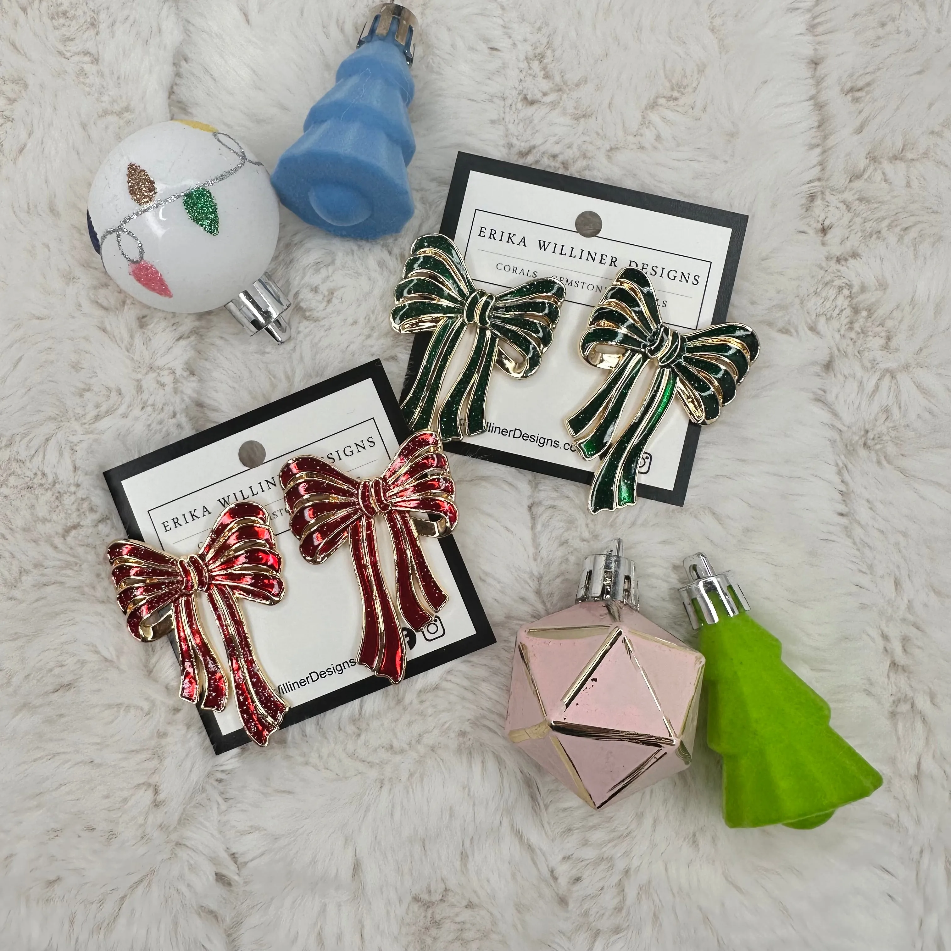Enamel Stripe Bow Earrings | Erika Williner Designs
