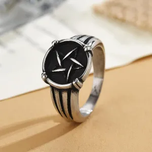 European And American Titanium Steel Five-pointed Star Ring Retro Trendy Punk Stainless Steel Five-pointed Star Ring Factory Direct Supply