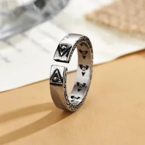 Eye Of God Ring Trendy Men's Cold Style Open Ring Retro Old Men's Single Ring