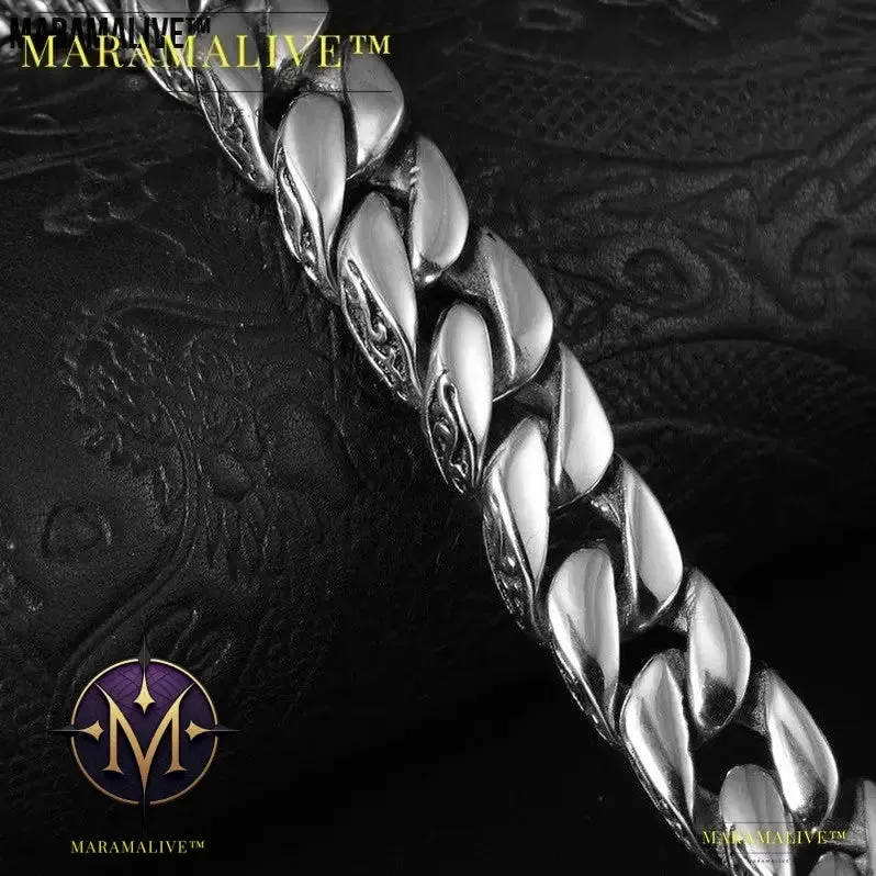 Fashion Men Titanium Steel Bracelet Lace Totem Titanium Steel Bracelet