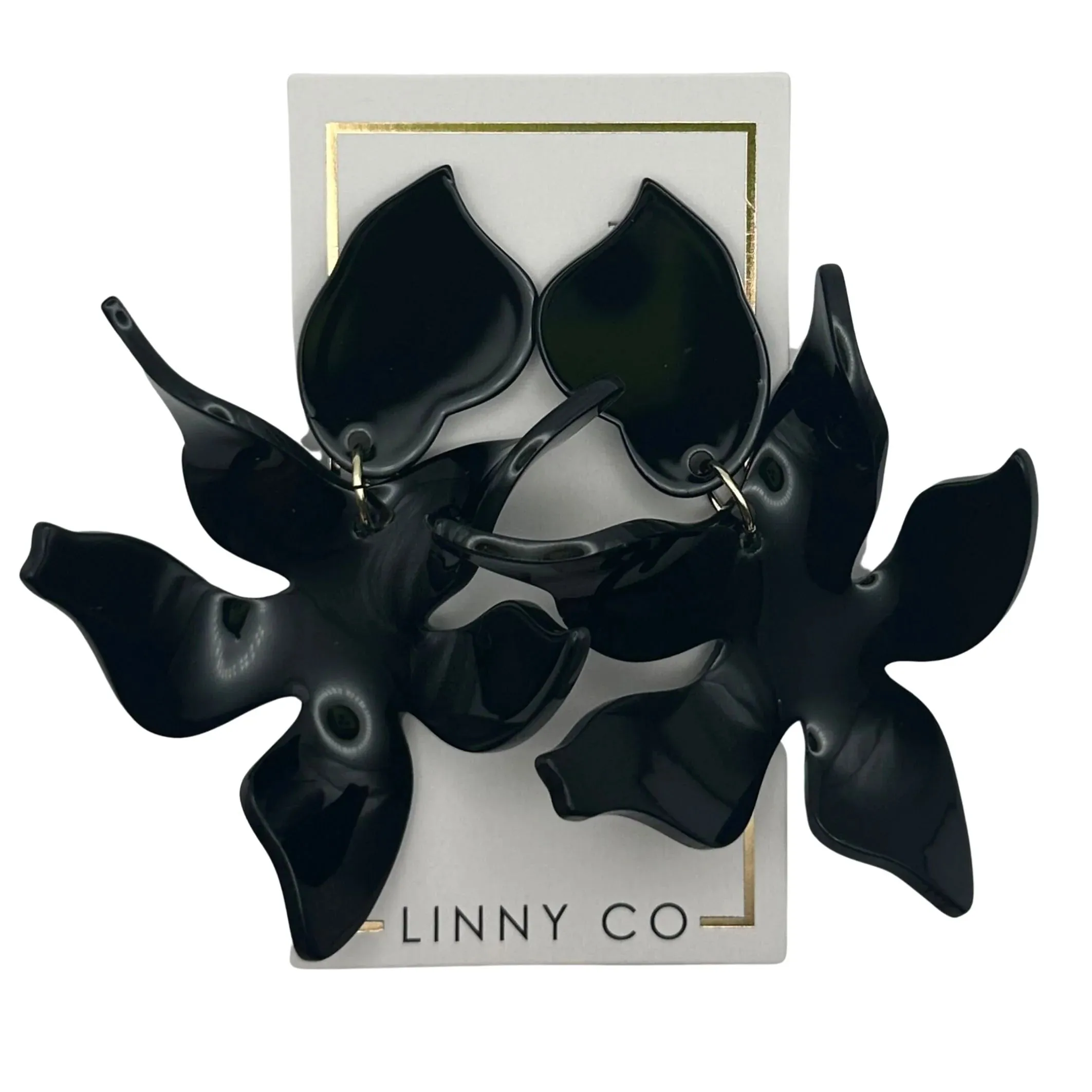 Flora-Black Earrings