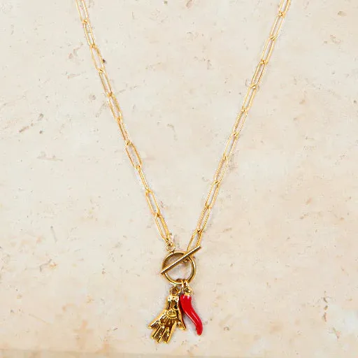FRANCESCA CHARM NECKLACE - GOLD