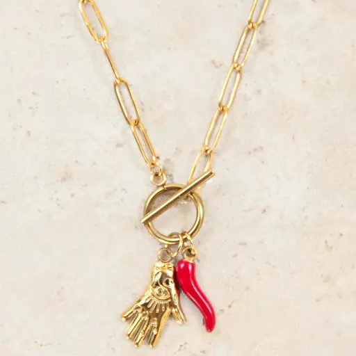 FRANCESCA CHARM NECKLACE - GOLD