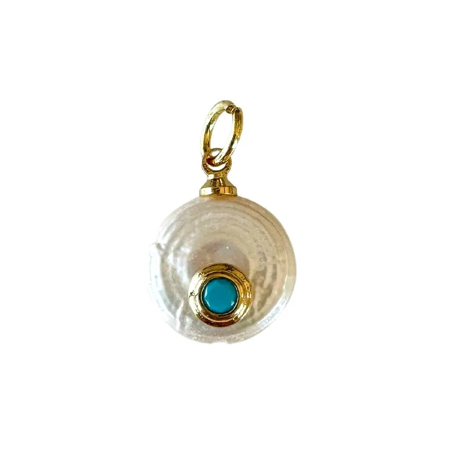 Fresh Pearl Birthstone Charm For Charm Necklace & Bracelet: Clear Zircon