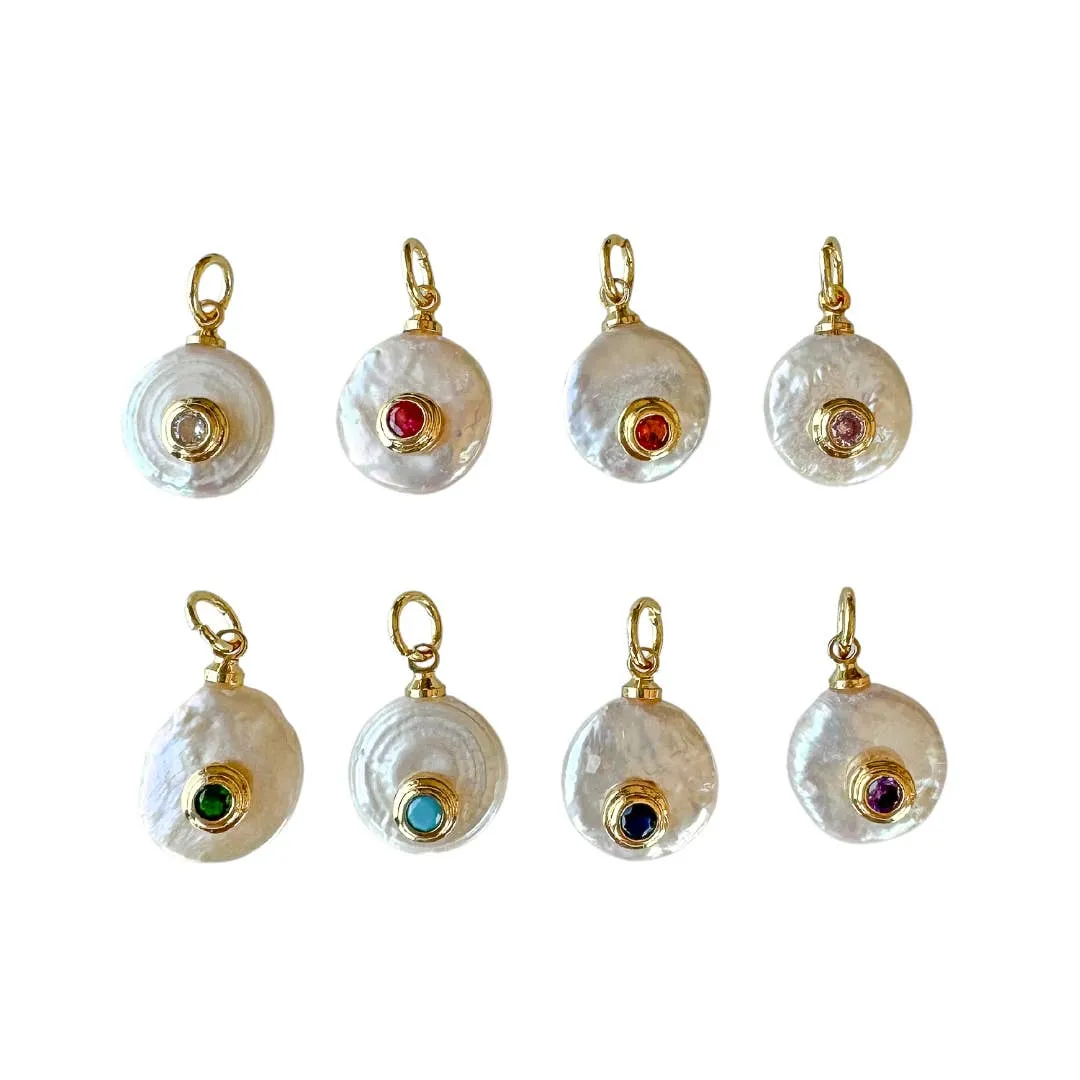 Fresh Pearl Birthstone Charm For Charm Necklace & Bracelet: Light Pink
