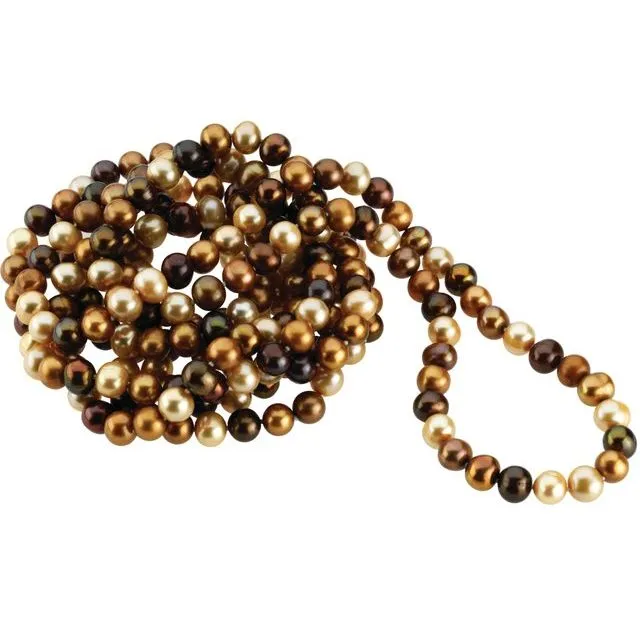 Freshwater Cultured Dyed Chocolate Pearl Rope 72" Necklace