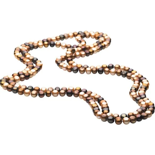 Freshwater Cultured Dyed Chocolate Pearl Rope 72" Necklace