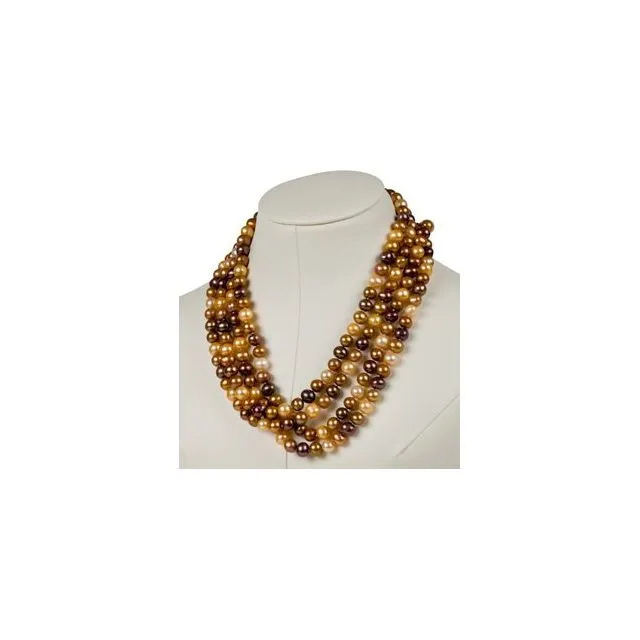 Freshwater Cultured Dyed Chocolate Pearl Rope 72" Necklace