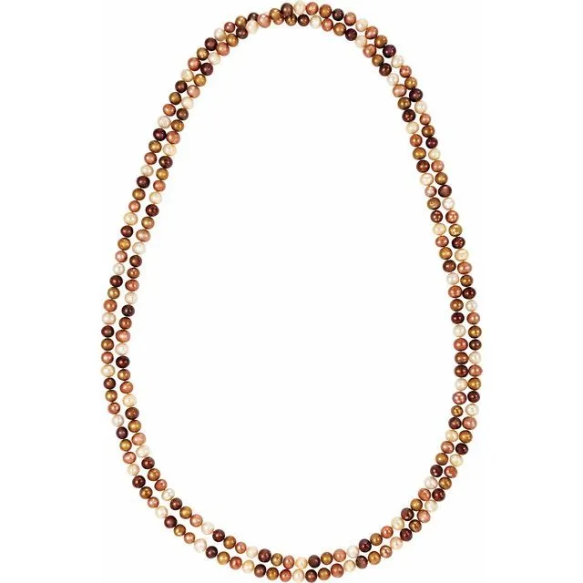 Freshwater Cultured Dyed Chocolate Pearl Rope 72" Necklace