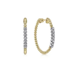 Gabriel & Co. 30mm Bujukan Diamond Classic Hoop Earrings