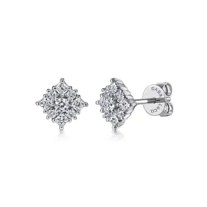 Gabriel & Co. Lusso Bursting Star Diamond Stud Earrings
