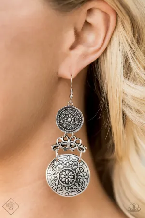 Garden Adventure - Silver Paparazzi Earrings