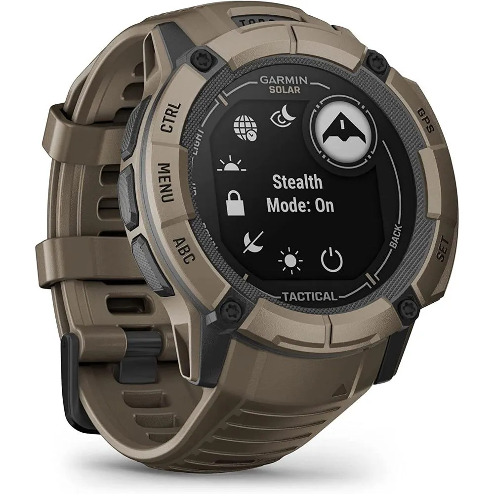 Garmin Instinct 2X Solar GPS Smartwatch Tactical Edition Tan   2 Year Warranty