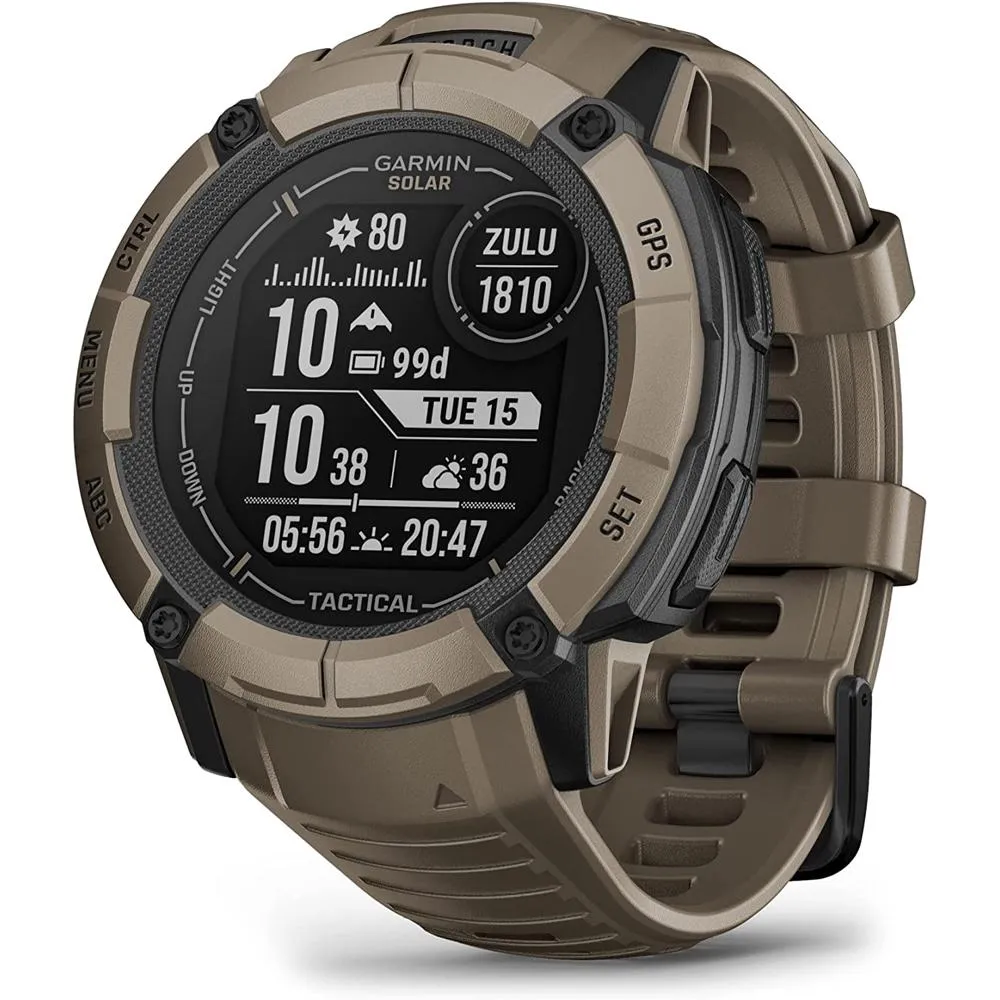 Garmin Instinct 2X Solar GPS Smartwatch Tactical Edition Tan   2 Year Warranty